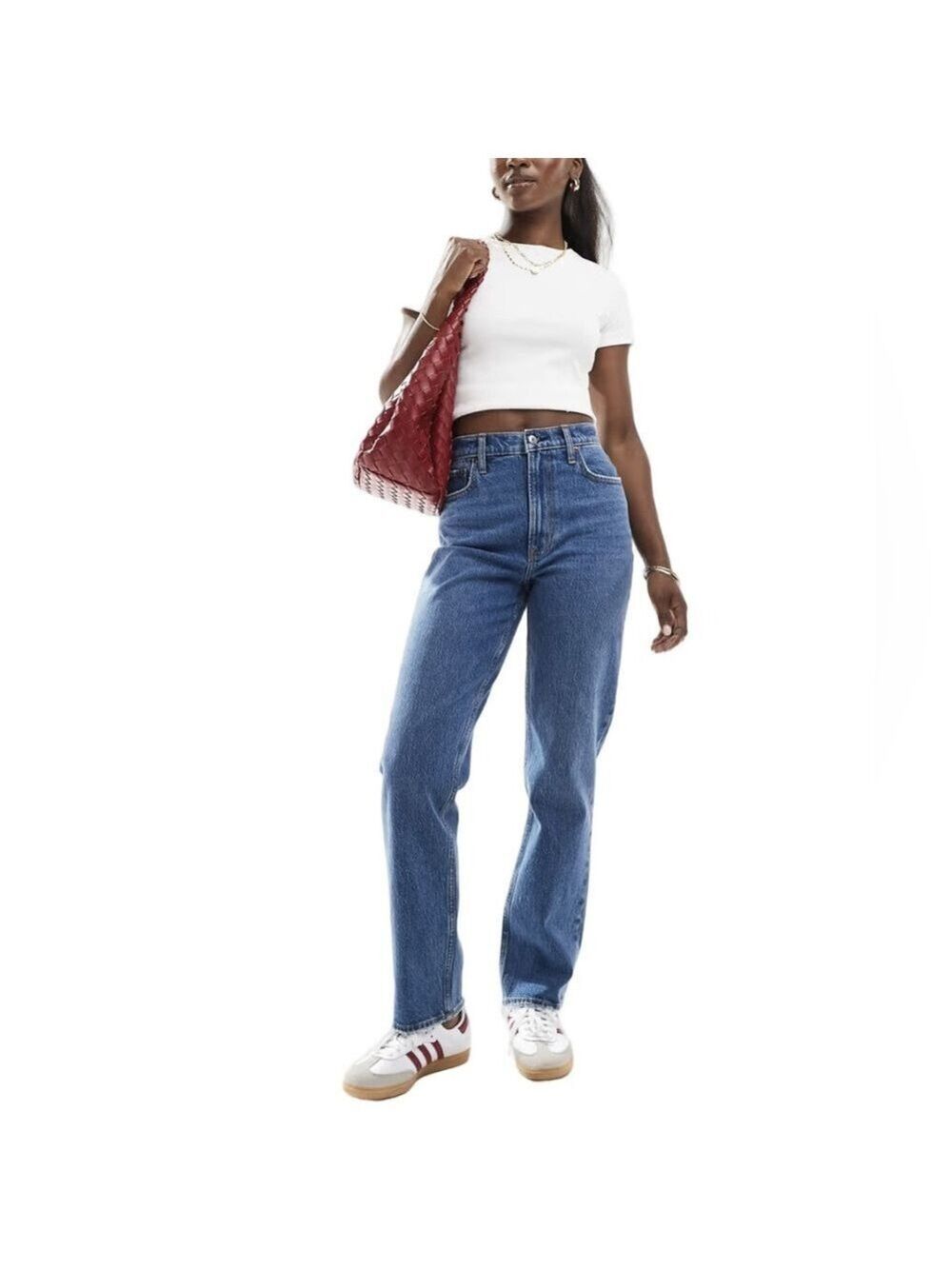 Abercrombie & Fitch Curve Love Ultra High Rise ‘90s Straight Jeans Sz 27|4s